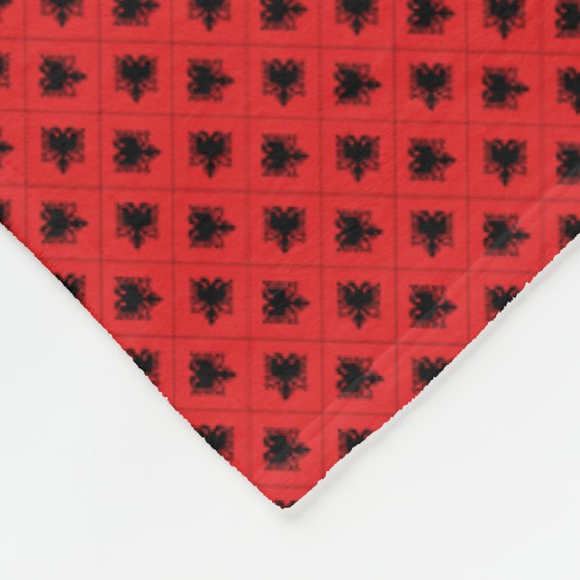 Patchwork Albania Flag Pattern  Fleece Blanket (Corner)