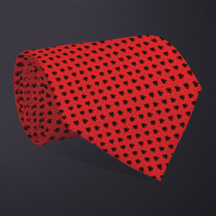 Patchwork Albania Flag Pattern  Tie