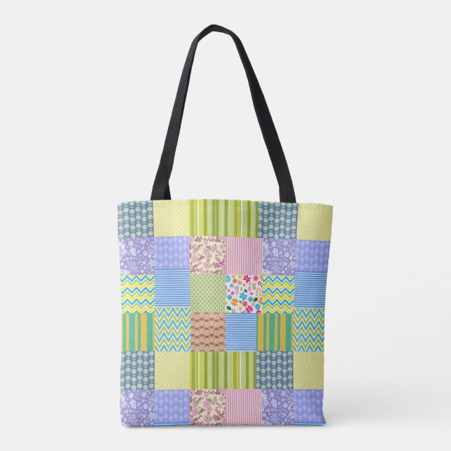 Patchwork All-Over-Print Tote Bag (Back)