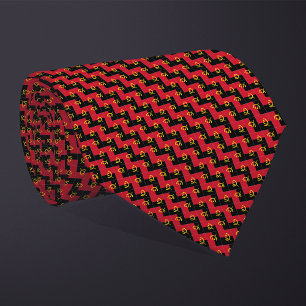 Patchwork Angola Flag Pattern  Tie