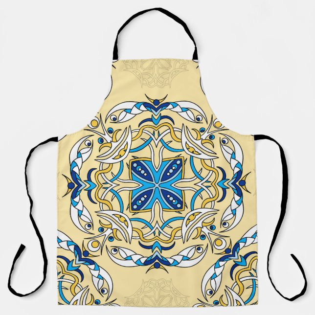 Patchwork Arabic Floral Vintage Texture Apron (Front)