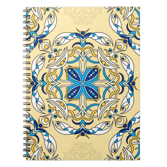 Patchwork Arabic Floral Vintage Texture Notebook (Front)