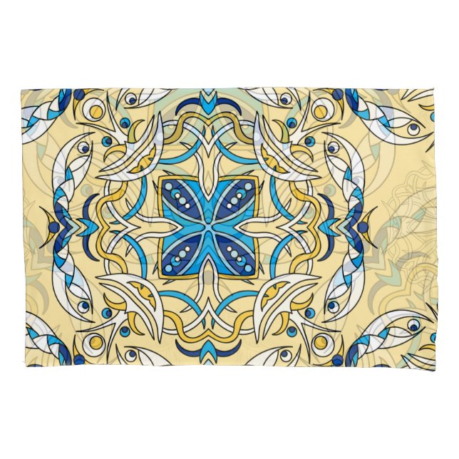 Patchwork Arabic Floral Vintage Texture Pillowcase (Front)