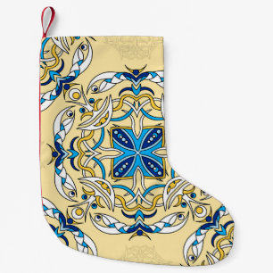 Patchwork Arabic Floral Vintage Texture Small Christmas Stocking