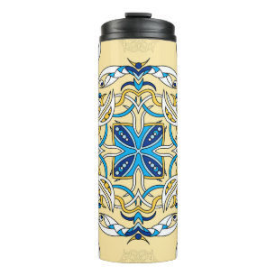 Patchwork Arabic Floral Vintage Texture Thermal Tumbler