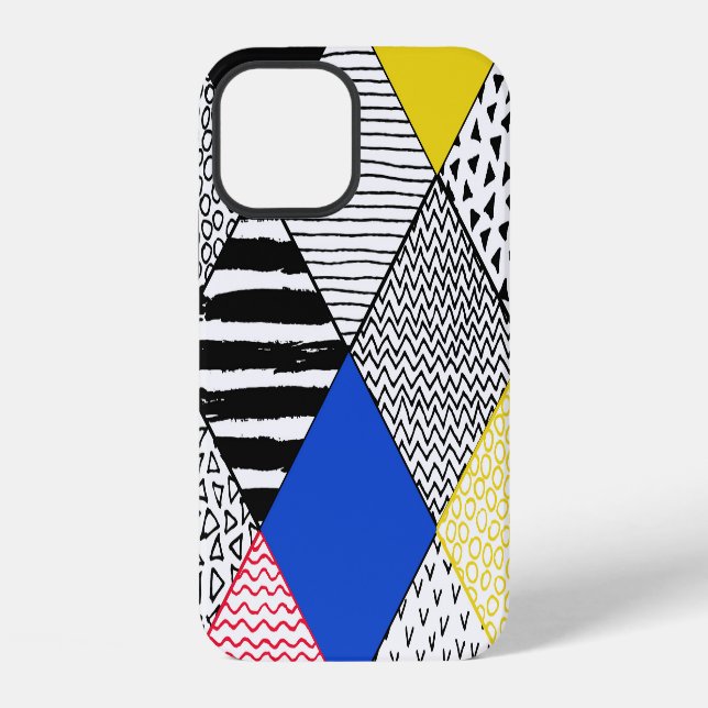 Patchwork background: birds, polka dots. iPhone case (Back)
