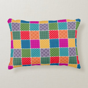 Patchwork Background: Diverse Pattern Mix Decorative Cushion