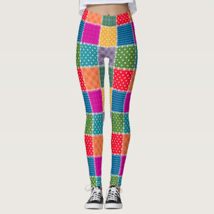 Patchwork Background: Diverse Pattern Mix Leggings
