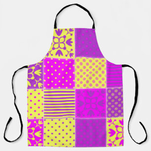 patchwork background with different patterns art,b apron