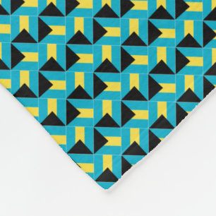 Patchwork Bahamas Flag Pattern Fleece Blanket