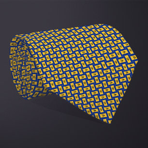 Patchwork Barbados Flag Pattern  Tie