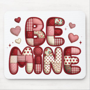 Patchwork “Be Mine” Valentine Mouse Mat
