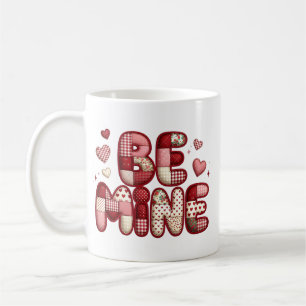 Patchwork "Be Mine" Valentine's  Mug