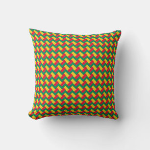 Patchwork Benin Flag Pattern Cushion