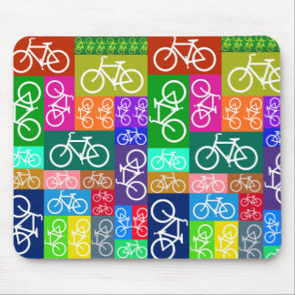 Patchwork Bicycles Art Mouse Mat