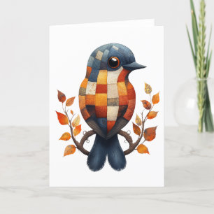 Patchwork Bird Greetings Card