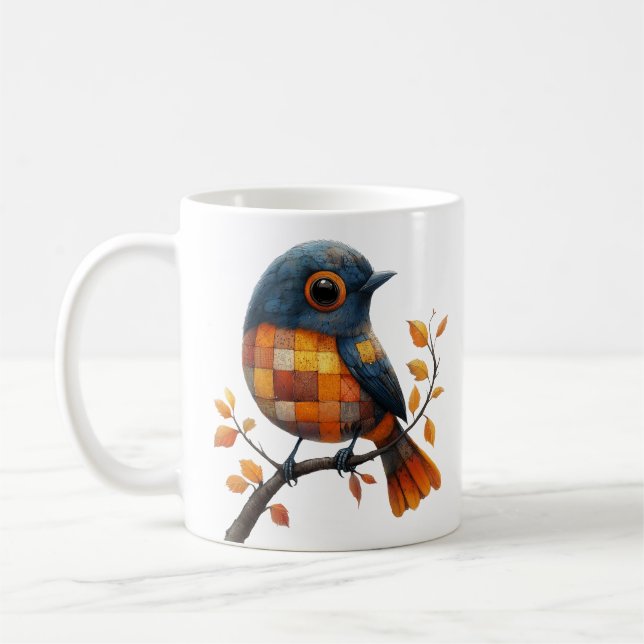 Patchwork Bird Mug (Left)