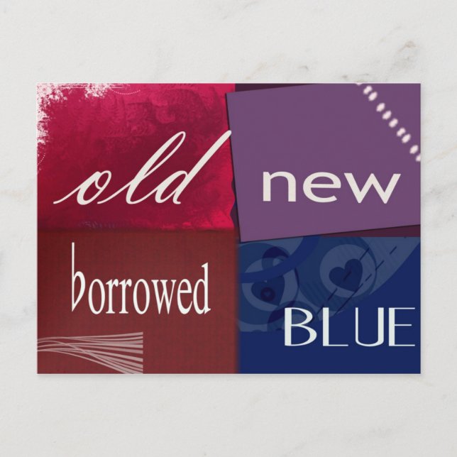 Patchwork bridal shower invitation postcard (Front)