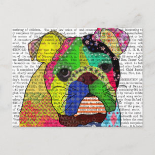 Patchwork Bulldog Postcard