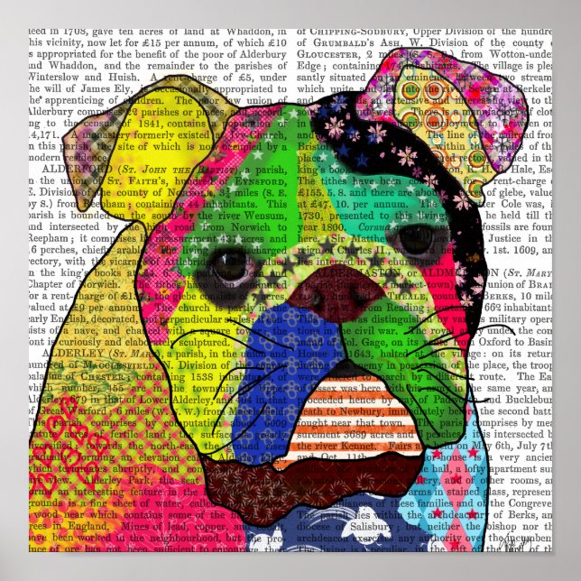 Patchwork Bulldog Poster (Front)