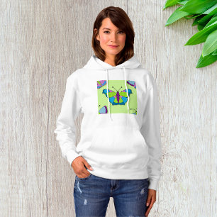 Patchwork Butterfly Pattern on Green Hoodie