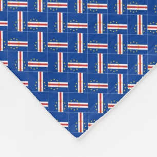Patchwork Cabo Verde Flag Pattern Fleece Blanket