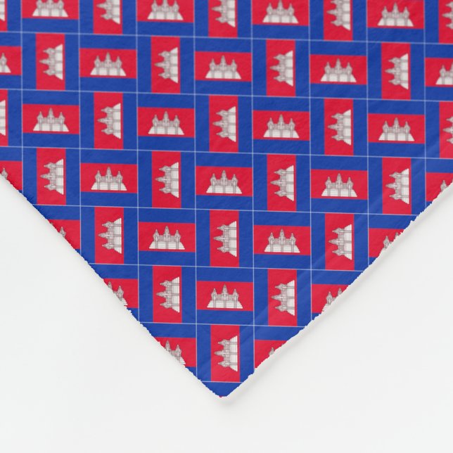 Patchwork Cambodia Flag Pattern  Fleece Blanket (Corner)
