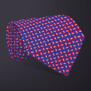 Patchwork Cambodia Flag Pattern Tie