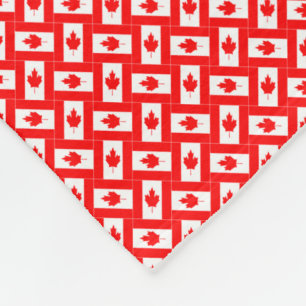 Patchwork Canada Flag Pattern Fleece Blanket