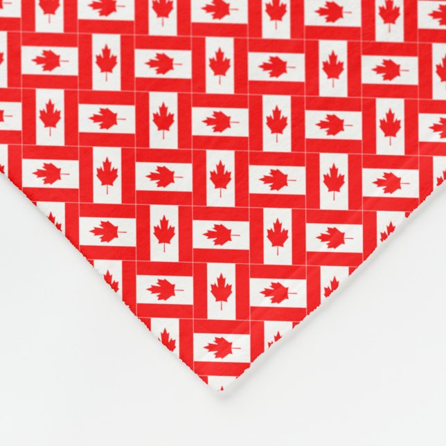 Patchwork Canada Flag Pattern  Fleece Blanket (Corner)