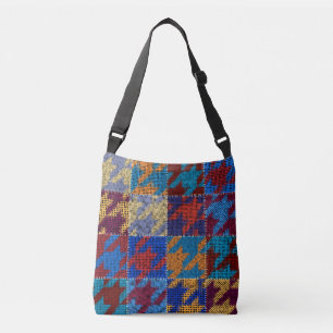 Patchwork canvas: imitation vintage pattern. crossbody bag