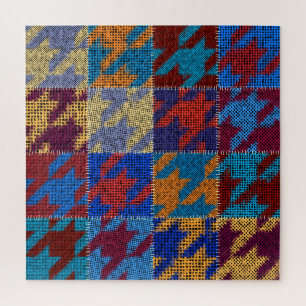 Patchwork canvas: imitation vintage pattern. jigsaw puzzle