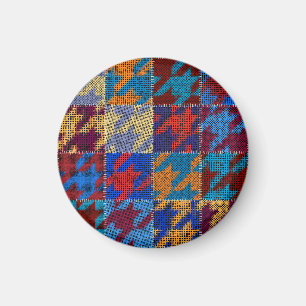 Patchwork canvas: imitation vintage pattern. magnet