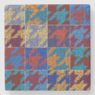 Patchwork canvas: imitation vintage pattern. stone coaster