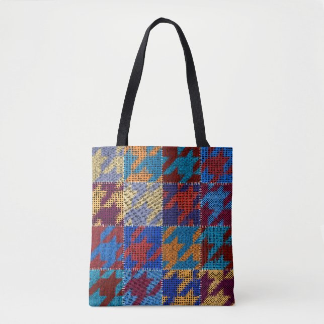 Patchwork canvas: imitation vintage pattern. tote bag (Front)