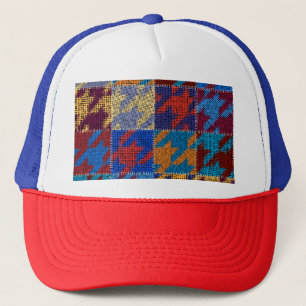 Patchwork canvas: imitation vintage pattern. trucker hat