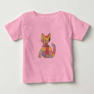 Patchwork Cat pink t-Shirt