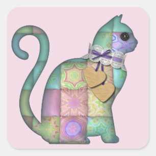 patchwork cat stickers