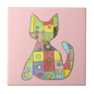 Patchwork cat tile
