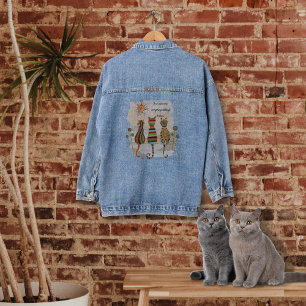 Patchwork Cats Denim Jacket