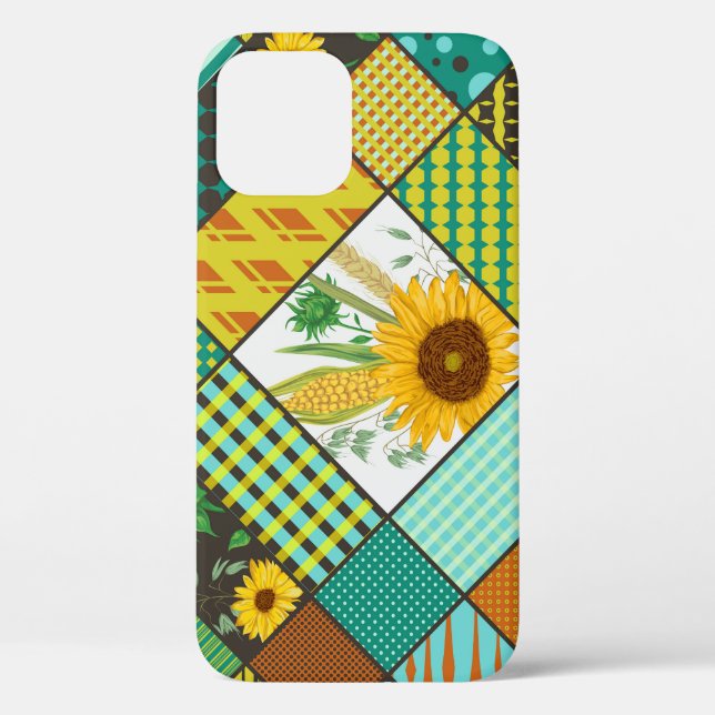 Patchwork cereals, sunflowers, geometric pattern. Case-Mate iPhone case (Back)