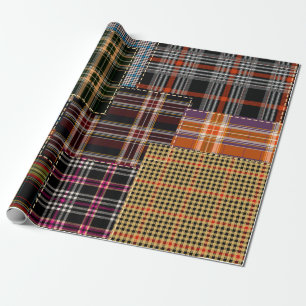 patchwork chercks pattern, tartan design, surface  wrapping paper