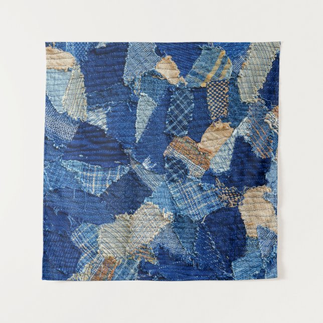 Patchwork Chic: Fabric Pattern Fun Tapestry (Front)