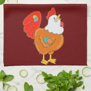 Patchwork Chicken Hand Towels