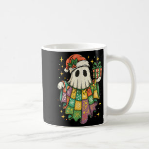 Patchwork Christmas Ghost Christmas, Christmas Boo Coffee Mug