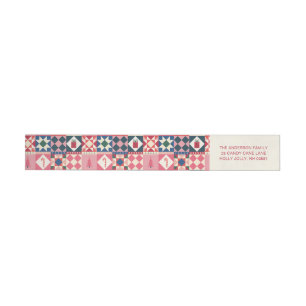 Patchwork Christmas Multicolored Wrap Around Label