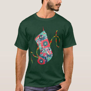 Patchwork Christmas Stocking T-Shirt