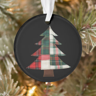 Patchwork Christmas Tree Holiday Winter Xmas Ornament