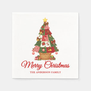 Patchwork Christmas Tree Napkin