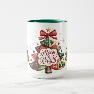 Patchwork Christmas Trees Mug